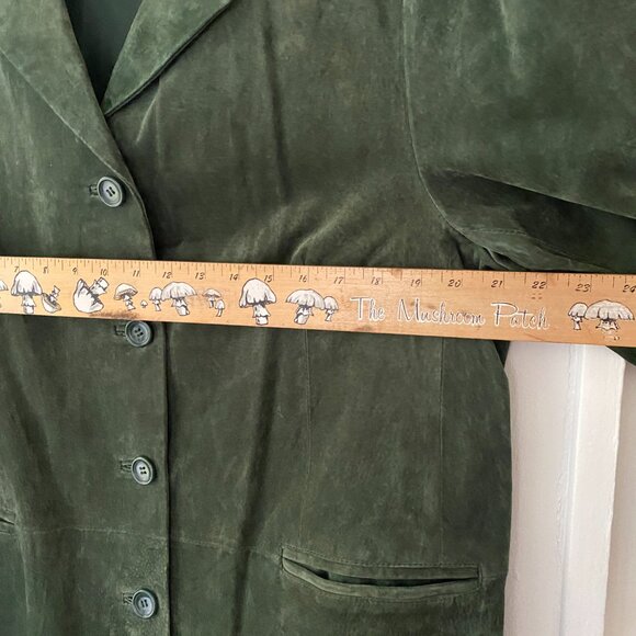 Dennis Basso Emerald Green Suede Jacket - Picture 3 of 7